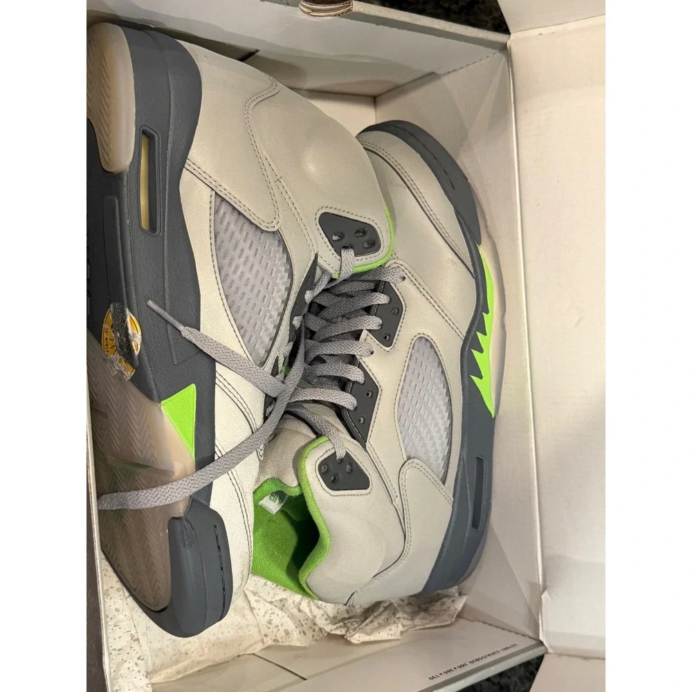 Jordan 5 Retro Green Bean Silver Flint Grey DM9014-003 Men 10.5 High Top Sneaker